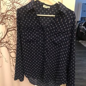 Navy anchor button up